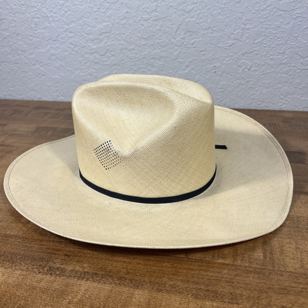 Men's Justin 6X Straw Western Cowboy Hat by Milano Hat Company 7 1/4 - Picture 6 of 16